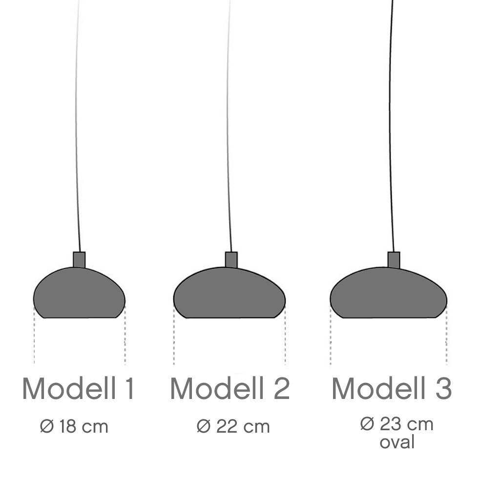 Unregelmäßig abgerundete LED-Hängeleuchte GALET NOIR / drei Größen, Bild 2