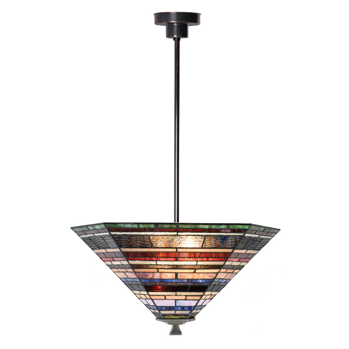 Large Tiffany ceiling light with multicolor shade Ø 56 cm