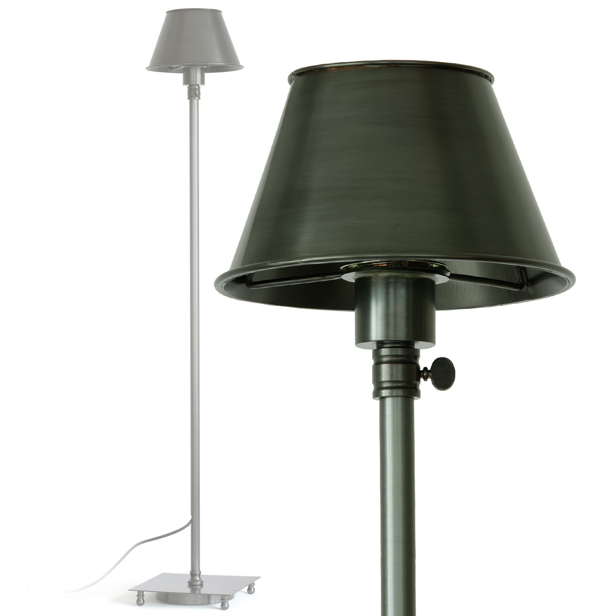 Französische Messing-Stehleuchte mit Landhaus-Charme CADRAT Französische Messing-Stehleuchte mit Landhaus-Charme CADRAT