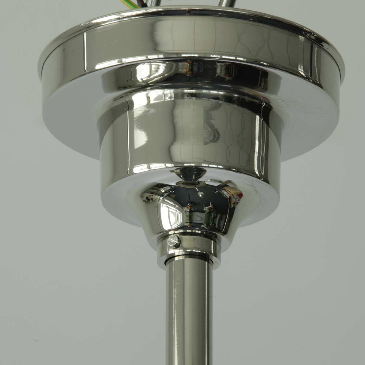 Bild 5: hochglanz vernickelt Art déco-Leuchter mit Dekorschliffgläsern ALTO ADIGE 6: hochglanz vernickelt