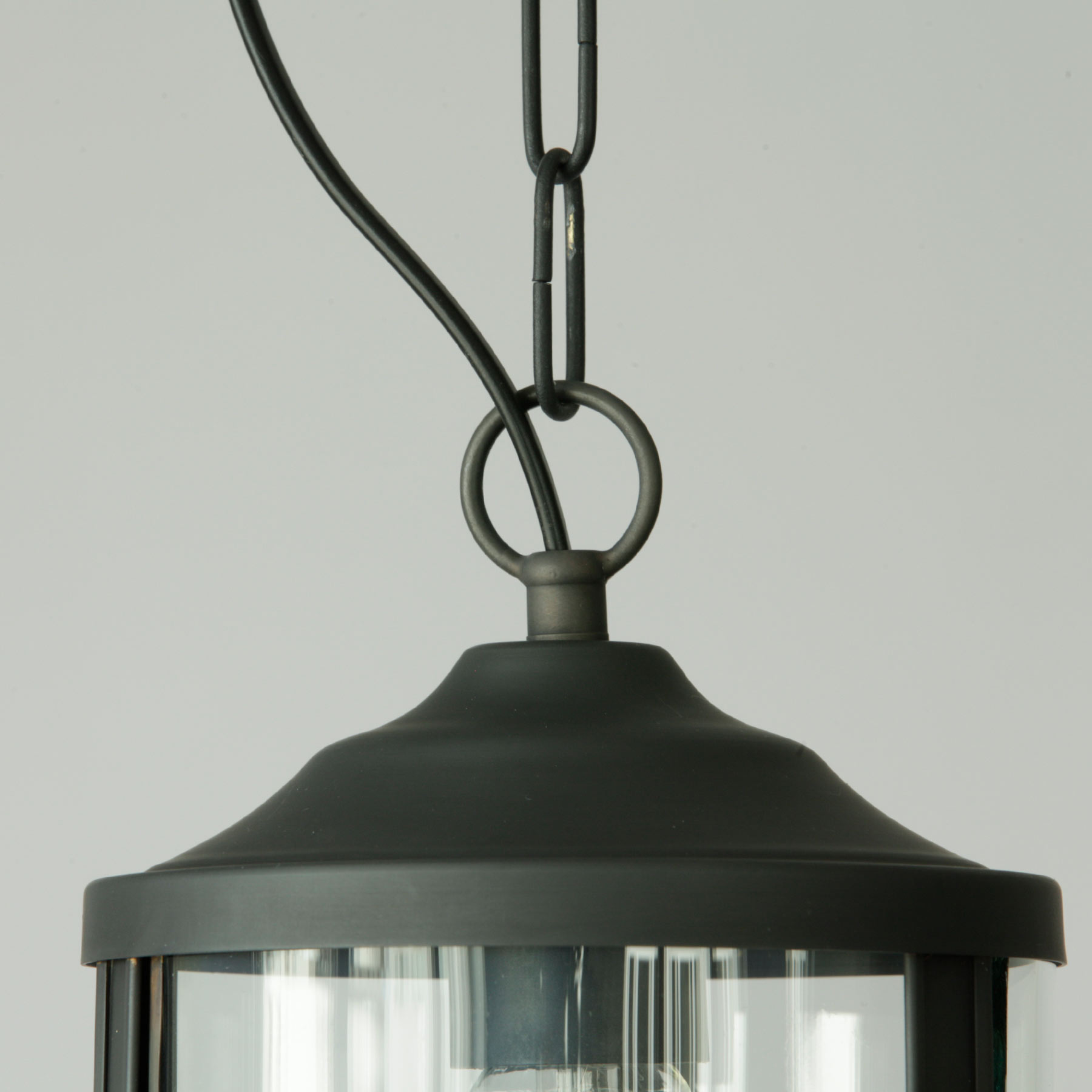 Bild 7: Detail in der Ausführung 23 Fumé Kleine Rundglas-Laterne: Französische Pendelleuchte Ø 14 cm: Detail in der Ausführung 23 Fumé