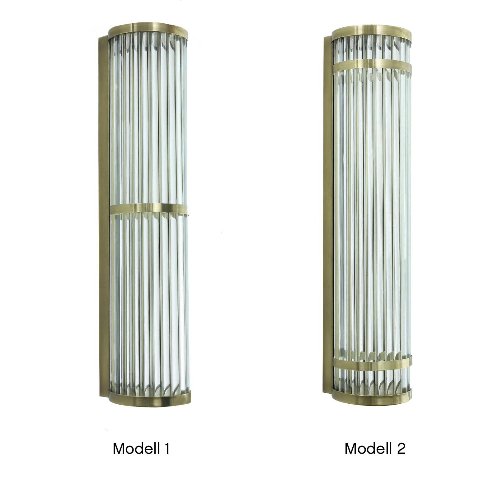 Bad-Wandleuchte aus Messing mit Glasstäbchen , 42 cm, Bild 4 Bad-Wandleuchte aus Messing mit Glasstäbchen , 42 cm, Bild 4