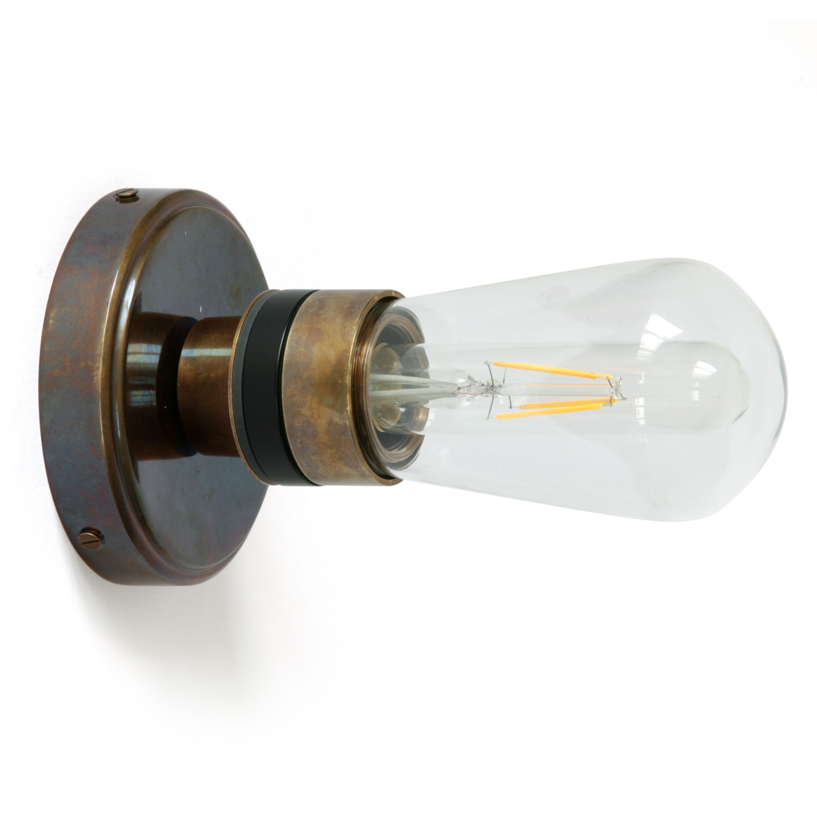 Einfache Badezimmer-Wandlampe mit Glaskolben, IP65 Einfache Badezimmer-Wandlampe mit Glaskolben, IP65