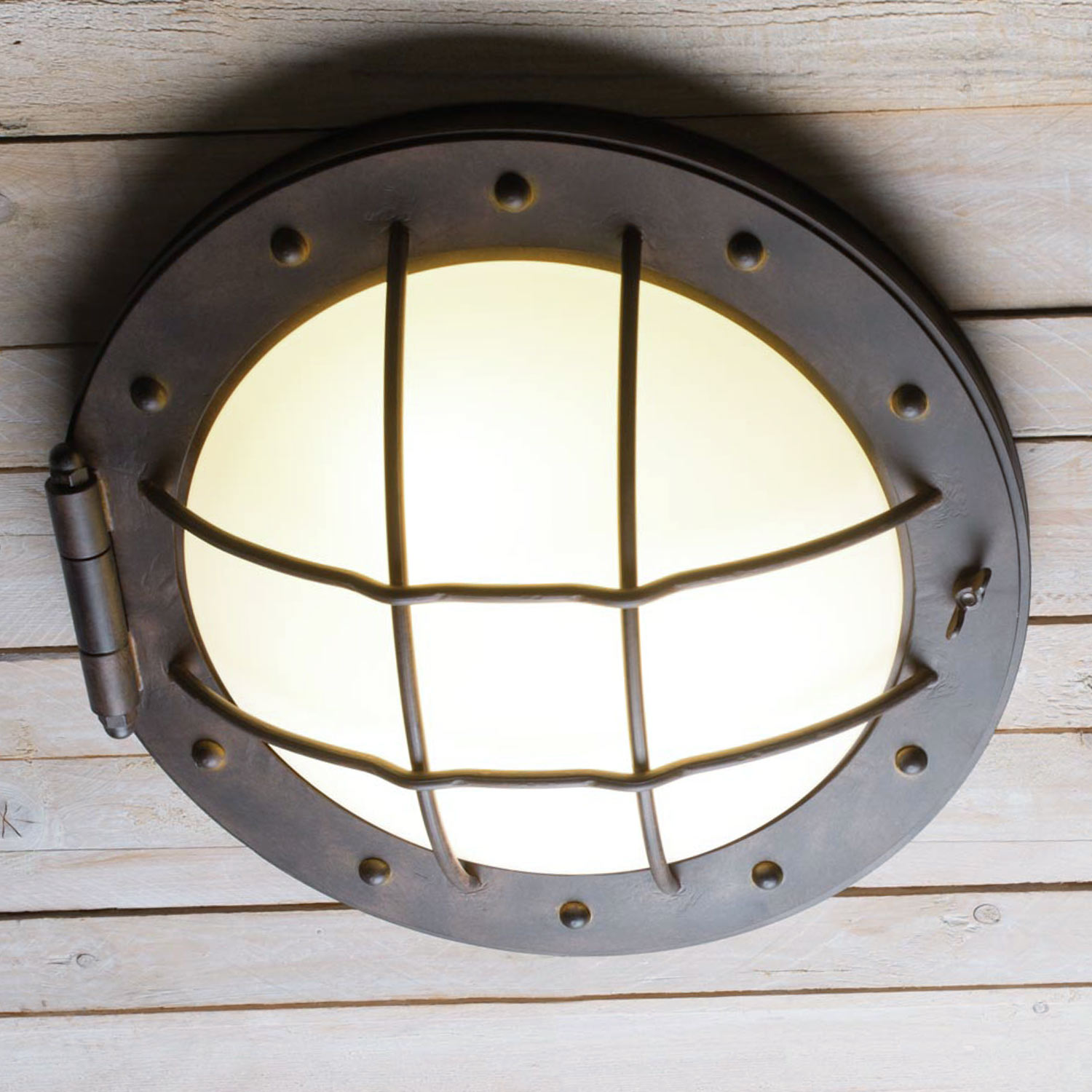 Latticed porthole ceiling lamp DE2626/2627, Ø 42 and 54 cm
