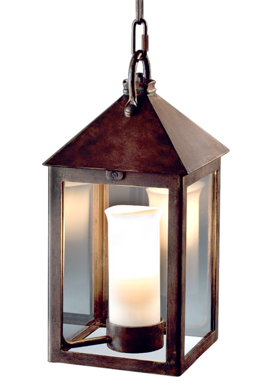 Geschmiedete Hängelaterne mit Kerze und Downlight-Spot Geschmiedete Hängelaterne mit Kerze und Downlight-Spot