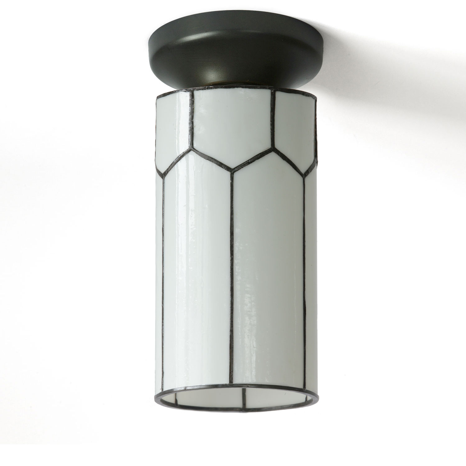 Kleine Zylinder-Deckenleuchte aus Perlmutt-Glas Ø 13 cm Kleine Zylinder-Deckenleuchte aus Perlmutt-Glas Ø 13 cm