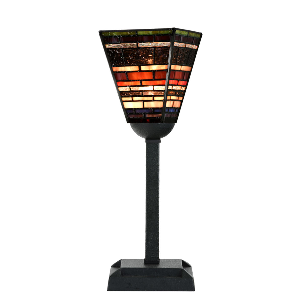 Small table light with multicolor Tiffany glass shade Small table light with multicolor Tiffany glass shade