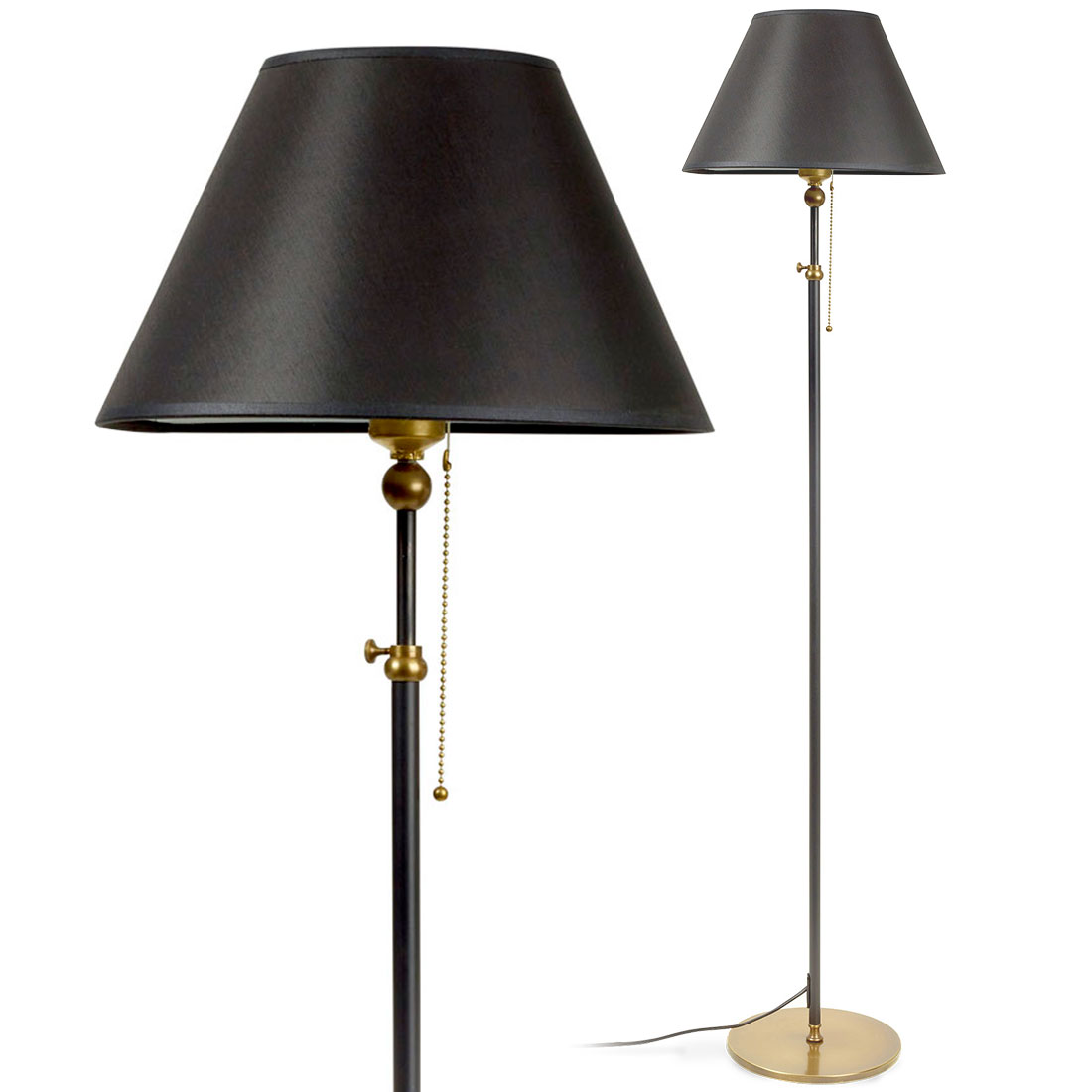 Nostalgische Stehleuchte SUSSEX, höhenverstellbar, mit Zugschalter Nostalgische Stehleuchte SUSSEX, höhenverstellbar, mit Zugschalter