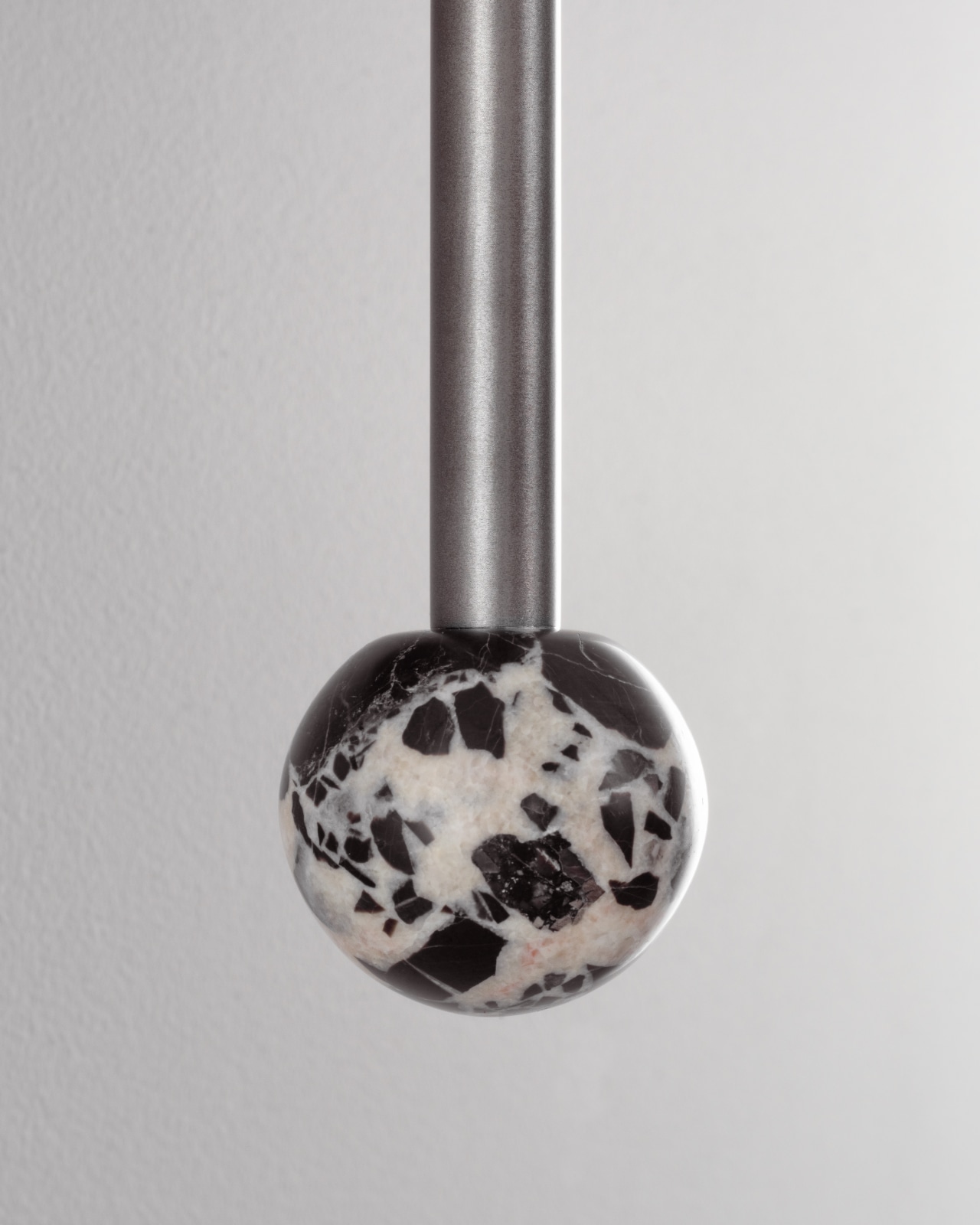 BABYLON DOUBLE Exclusive Brass Wall Light with Natural Marble: Mattsilber – Calacatta Black