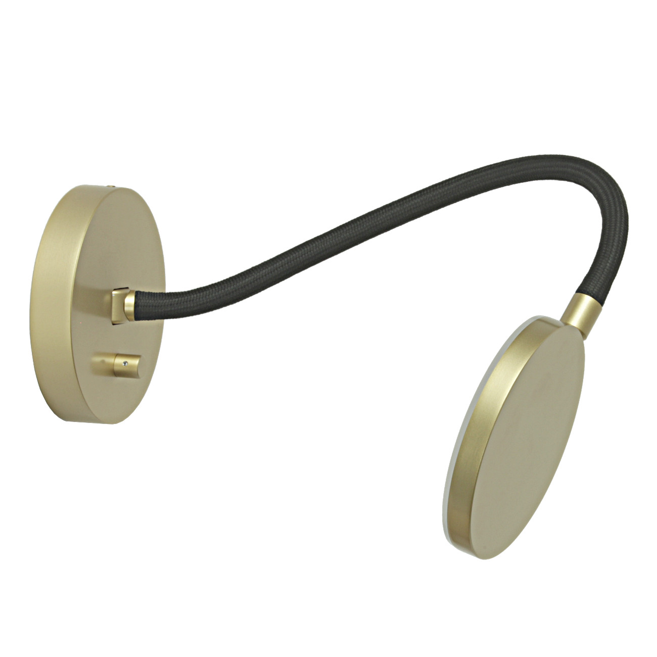 Bild 5: Wandleuchte FLEX, Oberfläche Eloxal Messing mit schwarzem Wandarm Wandleuchte FLEX W mit Flexarm, High End-LED und Drehdimmer: Wandleuchte FLEX, Oberfläche Eloxal Messing mit schwarzem Wandarm