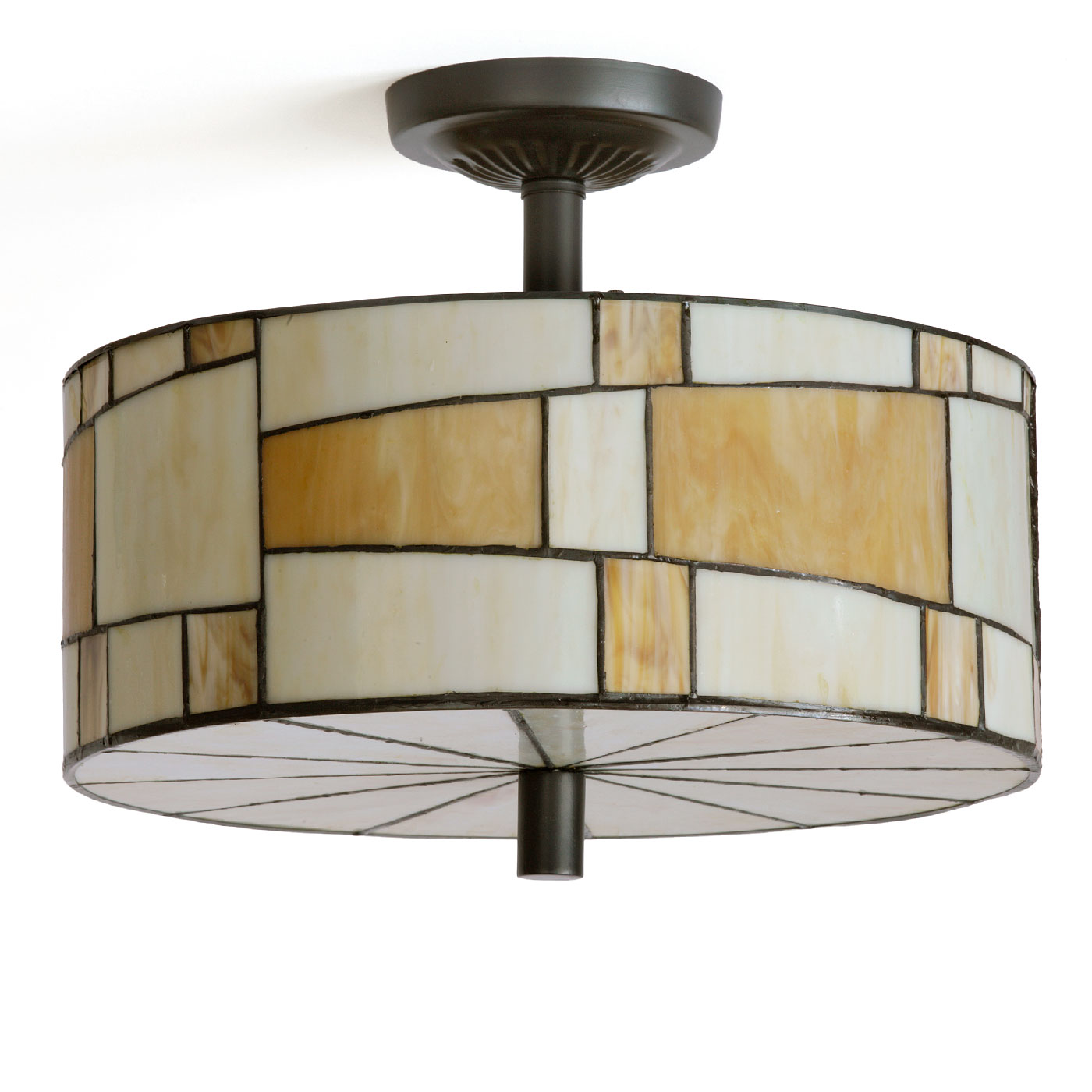 Round ceiling light with Tiffany glass shade Round ceiling light with Tiffany glass shade