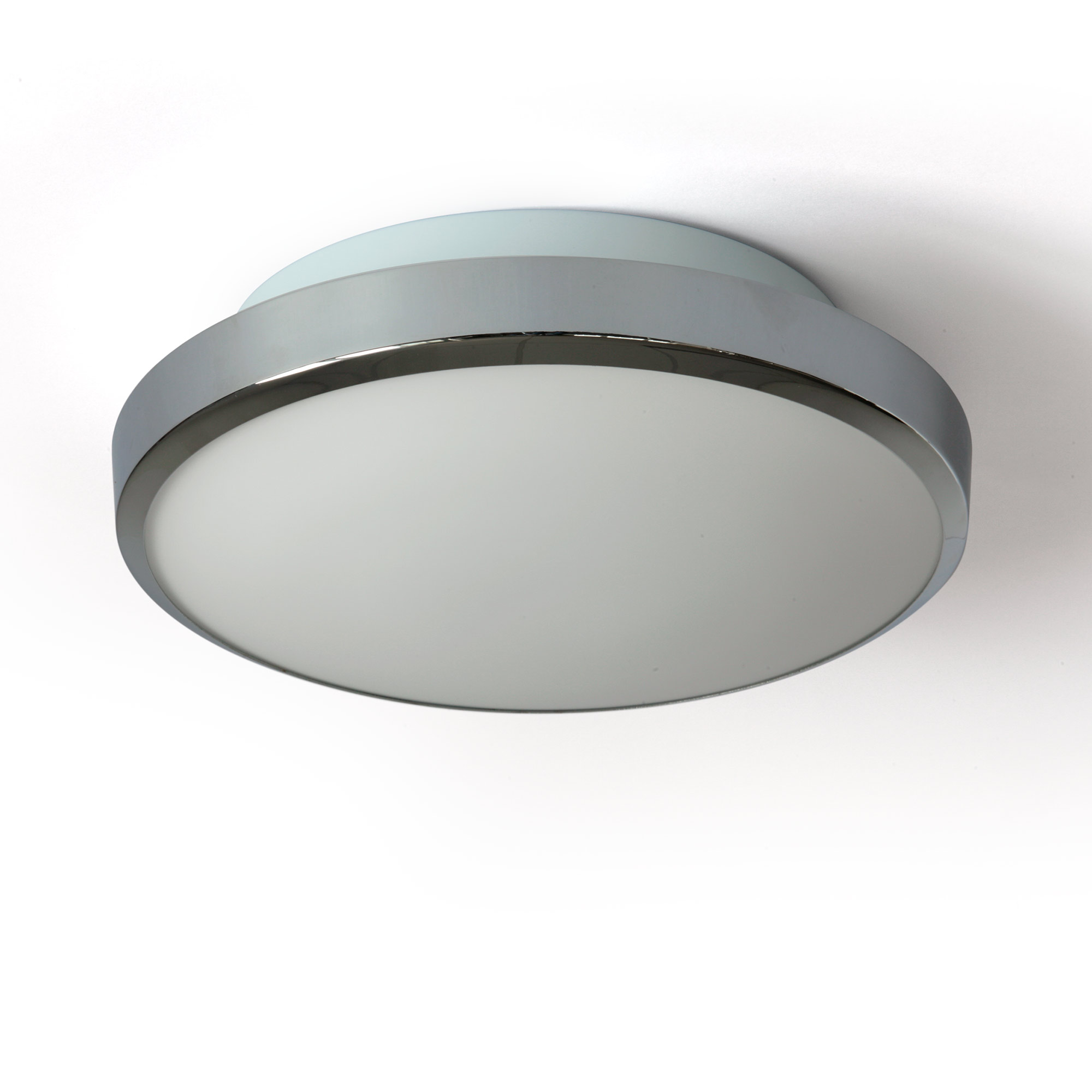 Verchromte, runde Badezimmer-Deckenleuchte SHINE mit LED, IP44, Ø 28 cm