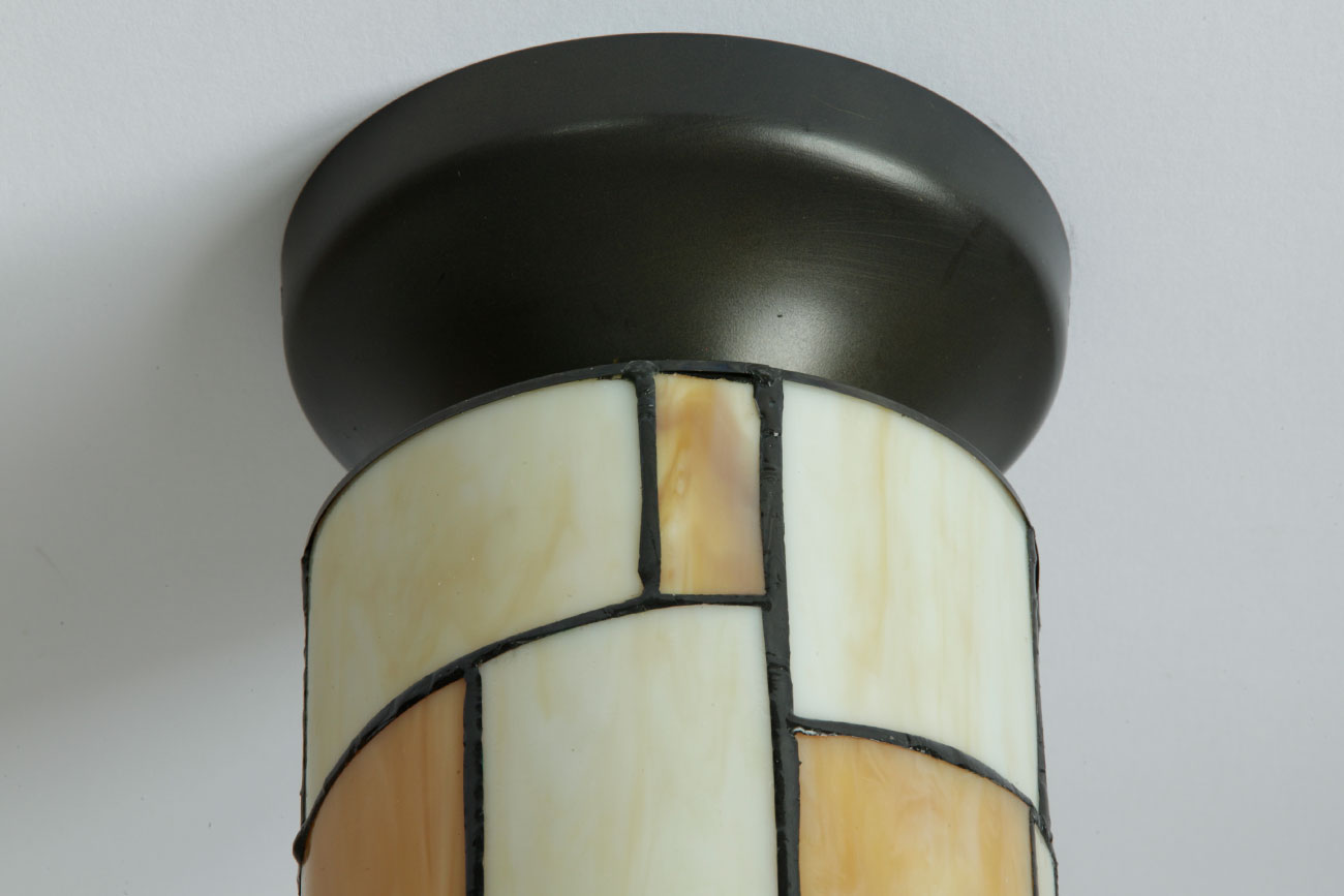 Kleine zylindrische Deckenleuchte aus Tiffany-Glas Ø 13 cm, Bild 3