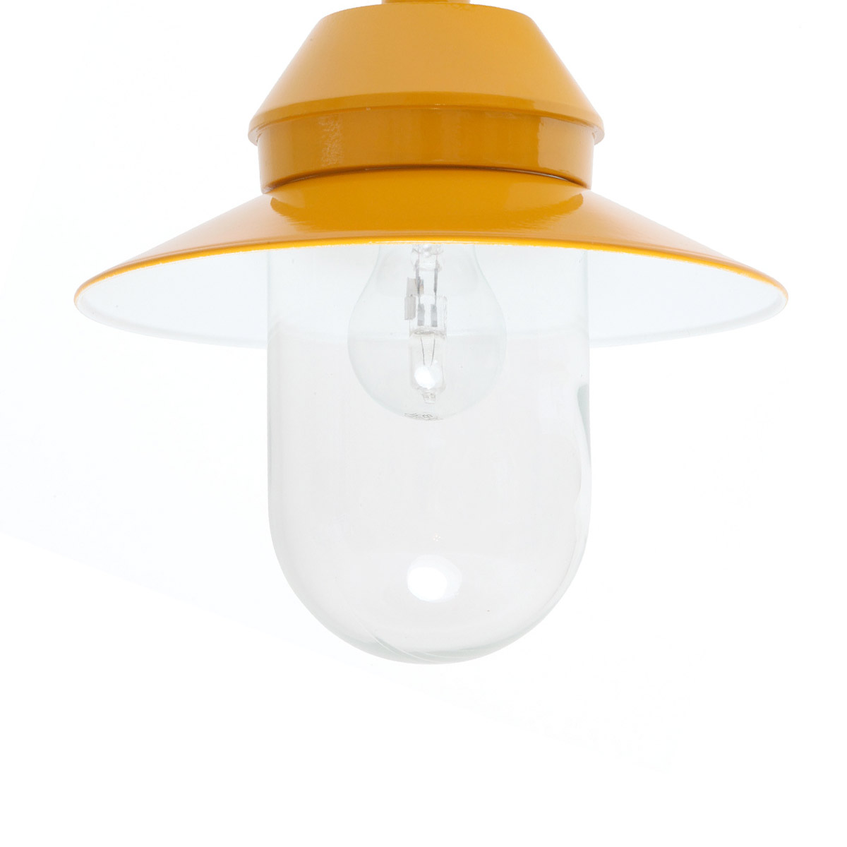 Bild 6: Deckenleuchte in RAL 1033 Dahliengelb, Reflektor-Ø 250 mm, klares Schraub-Glas mit 110 mm Durchmesser BREMEN Deckenleuchte mit Schraubglas und Schirm Ø 25-40 cm: Deckenleuchte in RAL 1033 Dahliengelb, Reflektor-Ø 250 mm, klares Schraub-Glas mit 110 mm Durchmesser