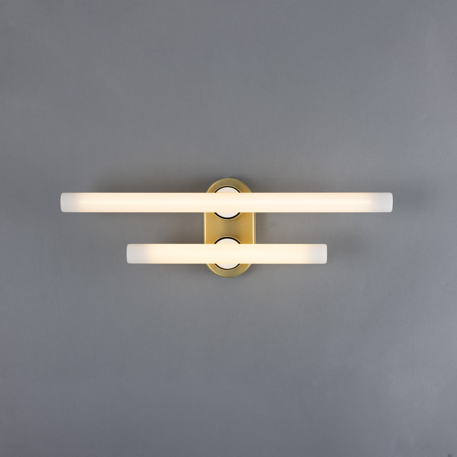 Double Brass Wall or Mirror Light: Messing satiniert, Modell 3