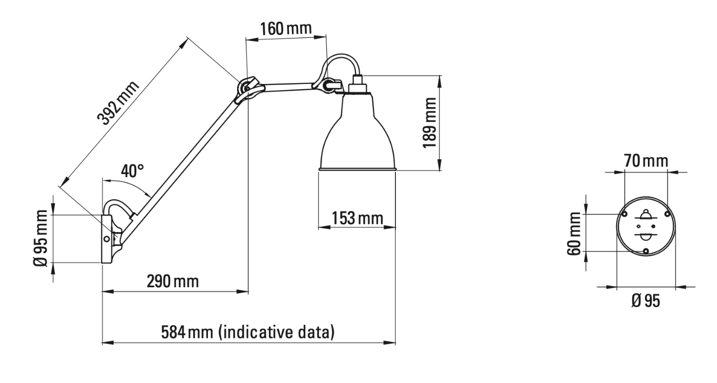 Bathroom wall light N° 122 BATH, IP44, with long swivel arm, Fig. 6 Bathroom wall light N° 122 BATH, IP44, with long swivel arm, Fig. 6