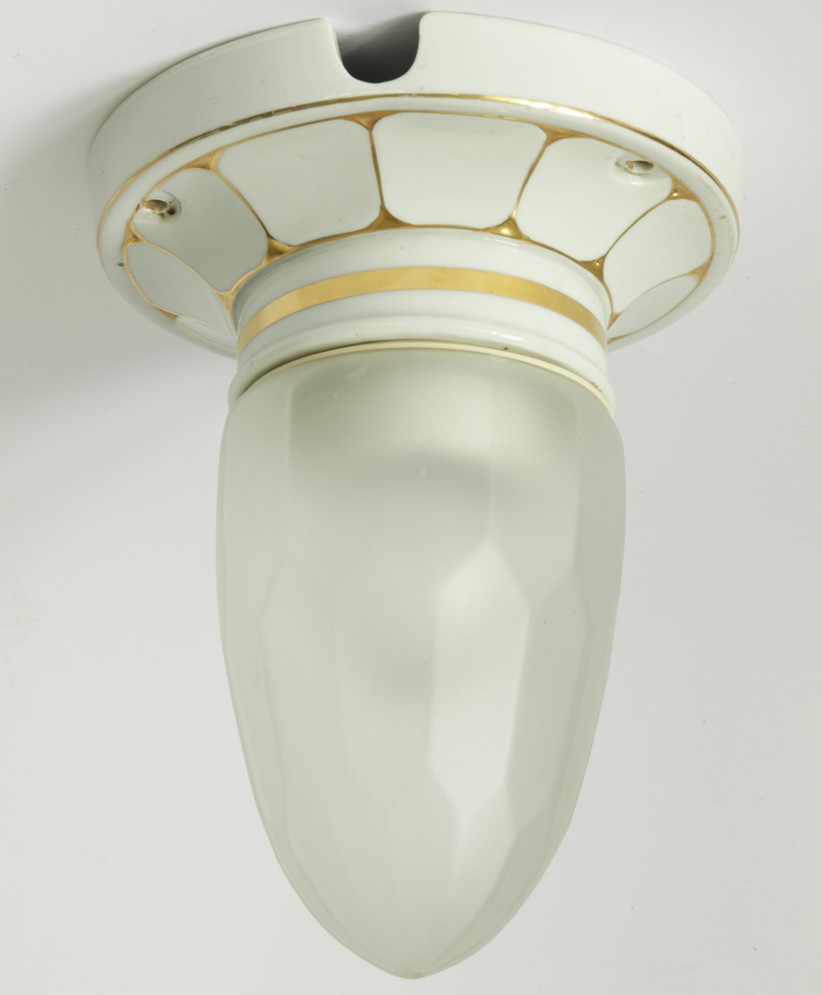 Wiener Badleuchte aus weiß-goldenem Porzellan, um 1900 – VERKAUFT, Bild 2