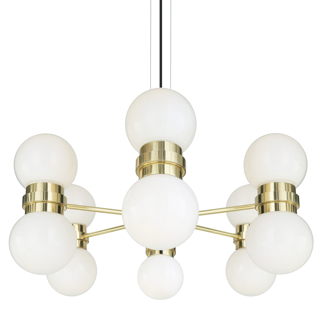 Moderner Hängeleuchter mit zwölf Glaskugeln Moderner Hängeleuchter mit zwölf Glaskugeln