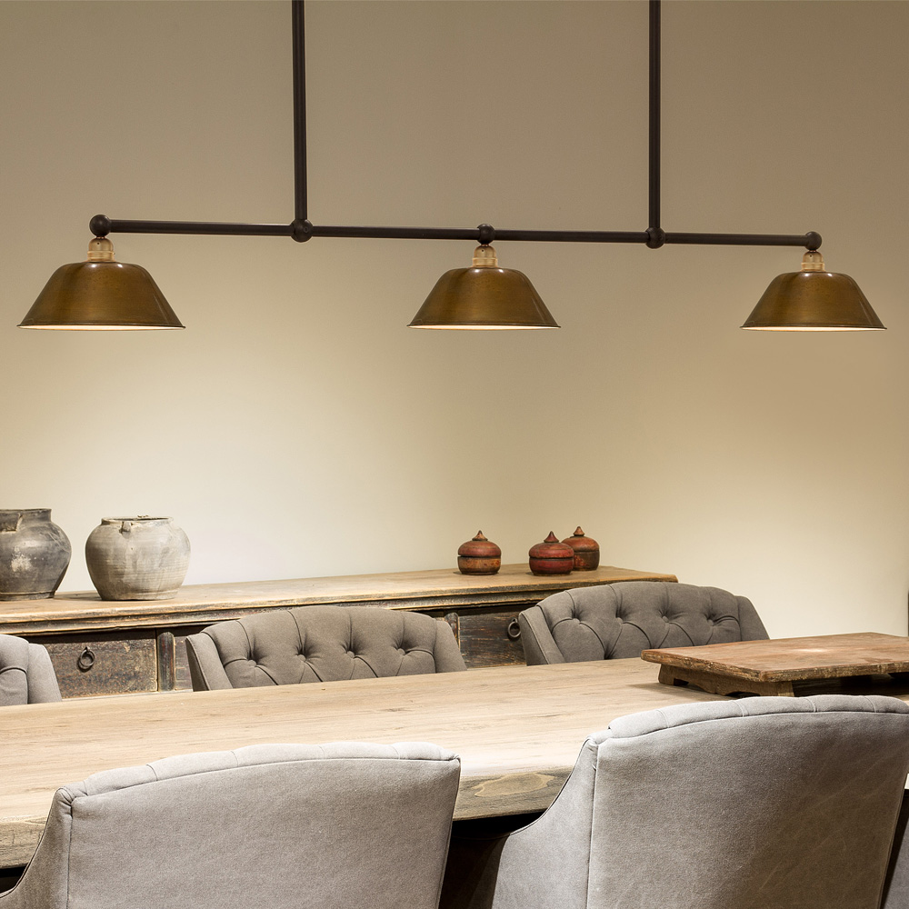 Nostalgic beam lamp for tables with three shades Nostalgic beam lamp for tables with three shades