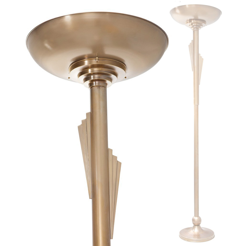 Elegant Art Deco Torchiere Floor Lamp NEW YORK Elegant Art Deco Torchiere Floor Lamp NEW YORK