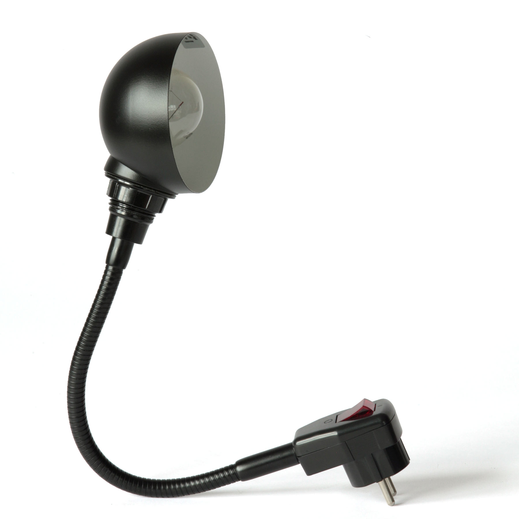 Flexible Steckerleuchte GLÜHWÜRMCHEN SCHWARZ mit Halbkugel-Reflektor