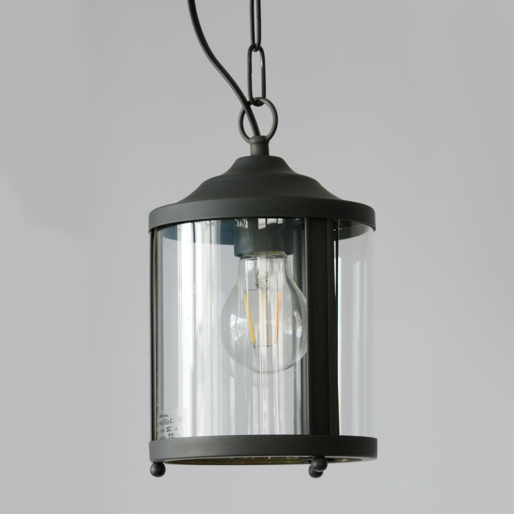 Bild 3: Kleine Laternen-Hängeleuchte, aus Frankreich, hier in Messing 23 Fumé Kleine Rundglas-Laterne: Französische Pendelleuchte Ø 14 cm: Kleine Laternen-Hängeleuchte, aus Frankreich, hier in Messing 23 Fumé