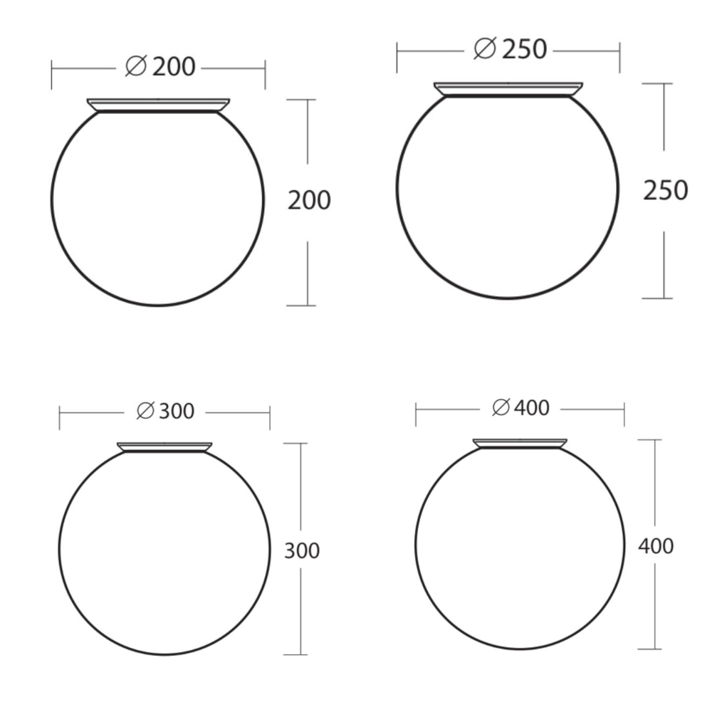 Schlichte Kugel-Deckenleuchte aus Opalglas SPHERA, IP65, Ø 20–40 cm, Bild 20 Schlichte Kugel-Deckenleuchte aus Opalglas SPHERA, IP65, Ø 20–40 cm, Bild 20