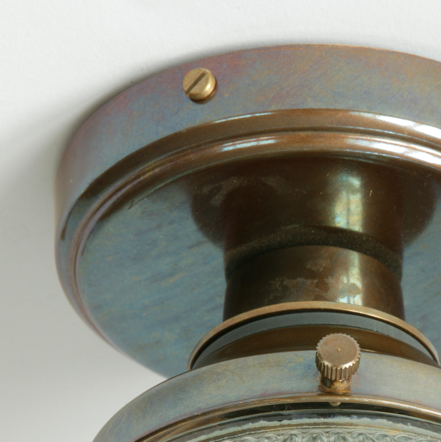 Kugel-Deckenleuchte für Badezimmer (IP44), opal-weiß, Ø 20 cm: Messing antik patiniert (Altmessing)