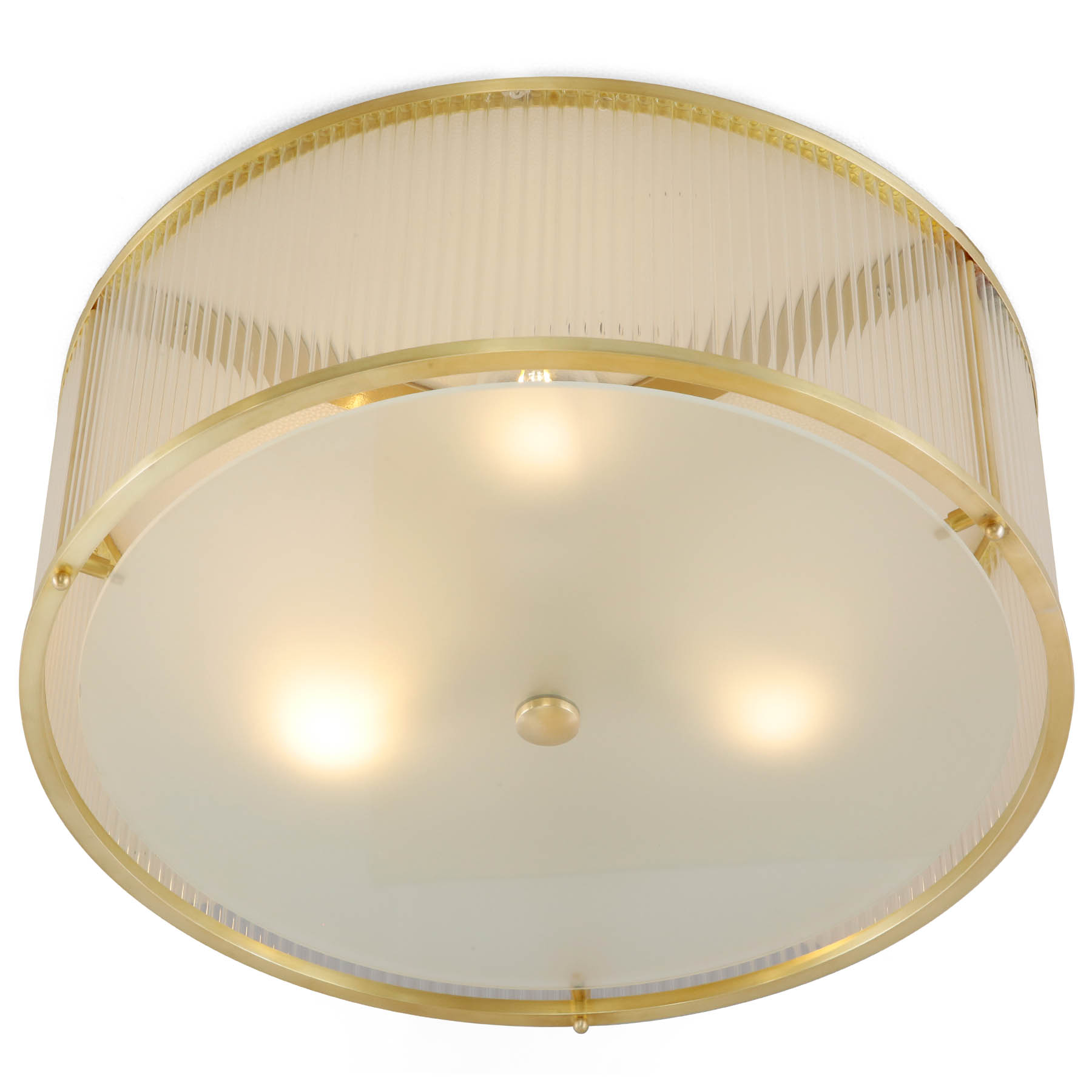 Flache Art Déco Deckenleuchte MIAMI aus Messing, Ø 50 cm, Bild 3