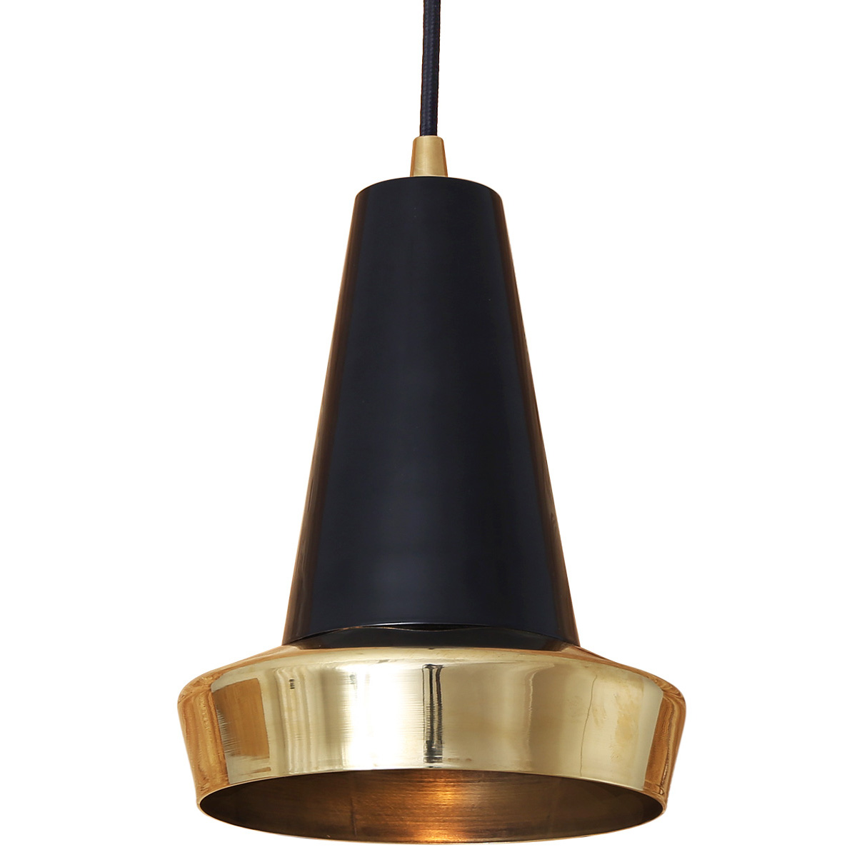 Kleine Pendelleuchten MALIBOO in Schwarz und Messing