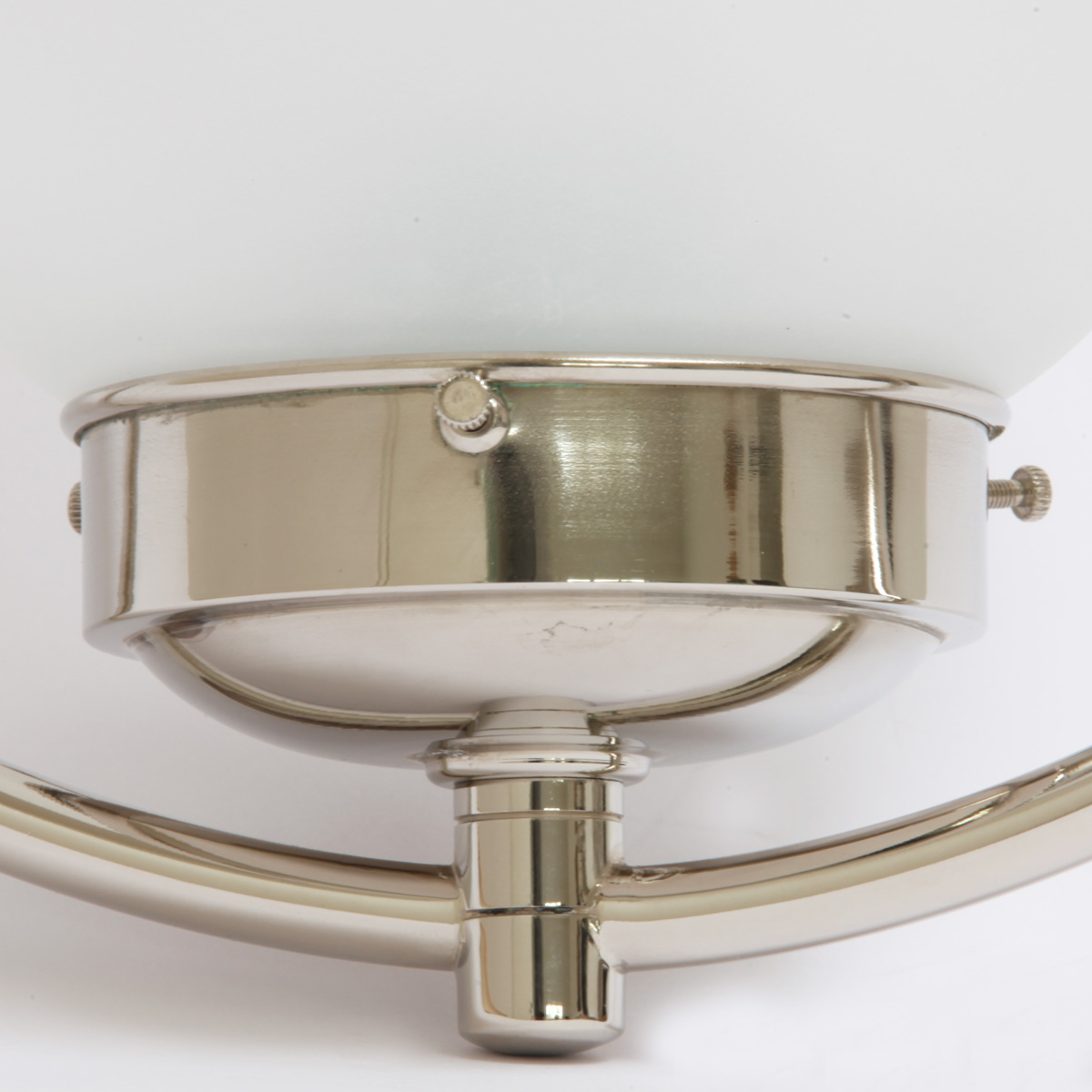 Bild 6: Glashalter hochglanz vernickelt Art Déco-Stab-Pendelleuchte mit Ring NEW YORK: Glashalter hochglanz vernickelt