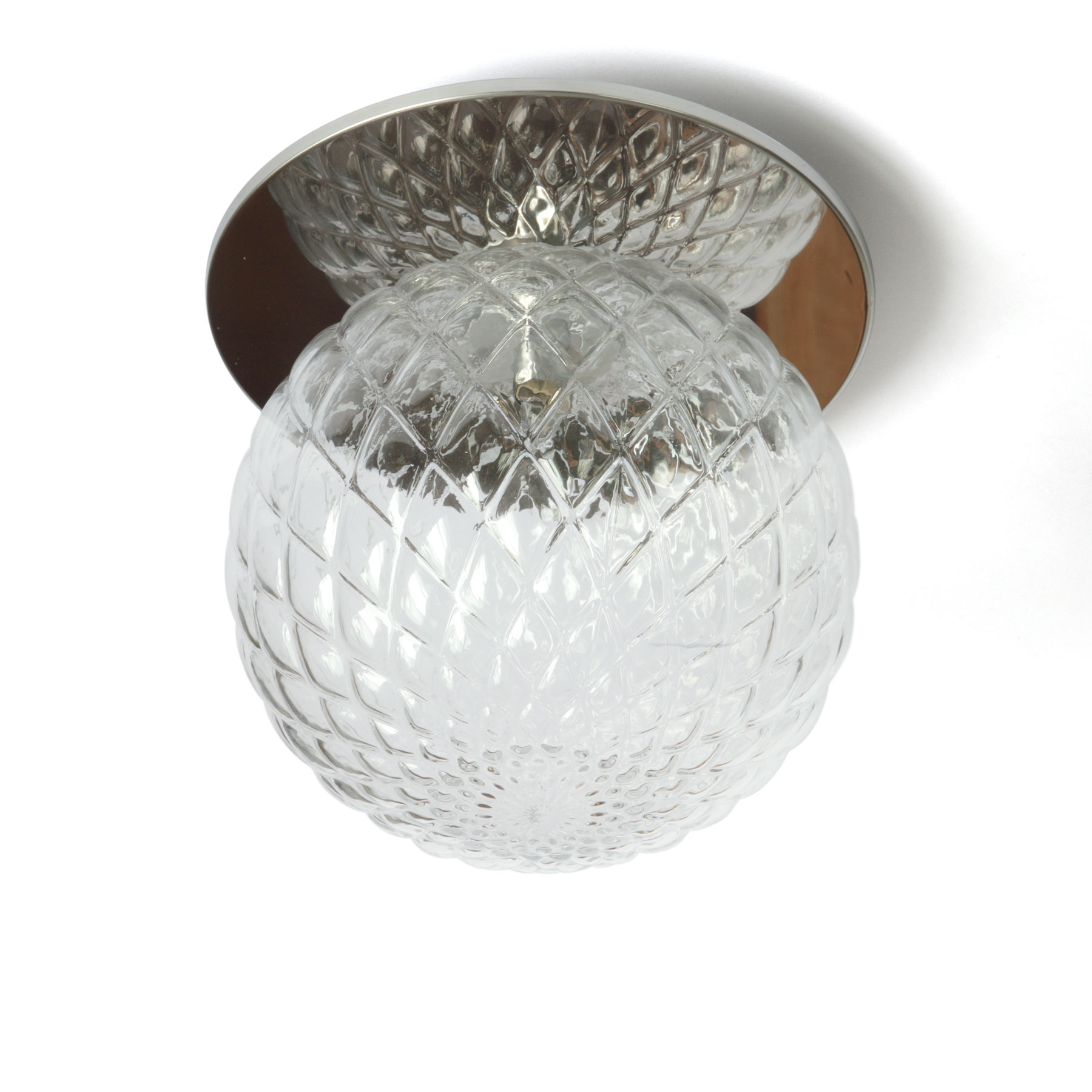 Deckenleuchte RHOMBS mit strukturierter Glaskugel, Ø 15/22 cm Deckenleuchte RHOMBS mit strukturierter Glaskugel, Ø 15/22 cm