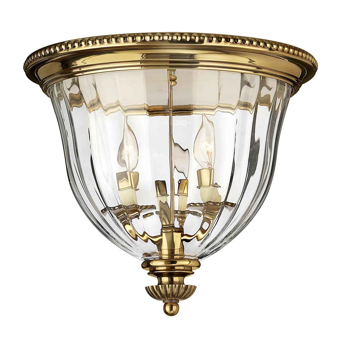 Elegante Deckenleuchte aus Messing und Glas, Ø 37 cm