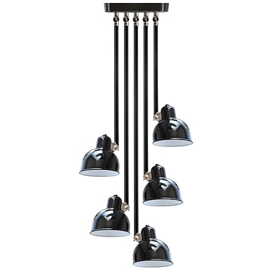 DÜSSELDORF II Rohrpendel-Gelenkleuchte im Bauhaus-Stil: Auf Anfrage kann die Leuchte auch mehrlammig gefertigt werden