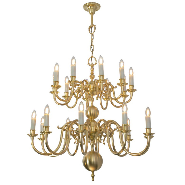 Zweistöckiger flämischer Kronleuchter mit 20 Armen, Ø 90 cm Zweistöckiger flämischer Kronleuchter mit 20 Armen, Ø 90 cm