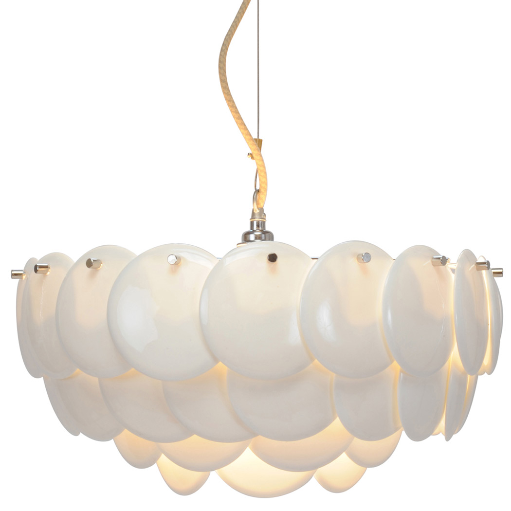 Hängeleuchter mit Porzellanscheiben-Behang PEMBRIDGE Hängeleuchter mit Porzellanscheiben-Behang PEMBRIDGE