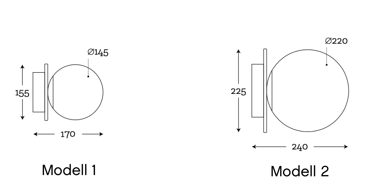 Zeitlose Wandleuchte mit Glaskugel in vielen Farben, Ø 14,5 oder 22 cm, Bild 10 Zeitlose Wandleuchte mit Glaskugel in vielen Farben, Ø 14,5 oder 22 cm, Bild 10