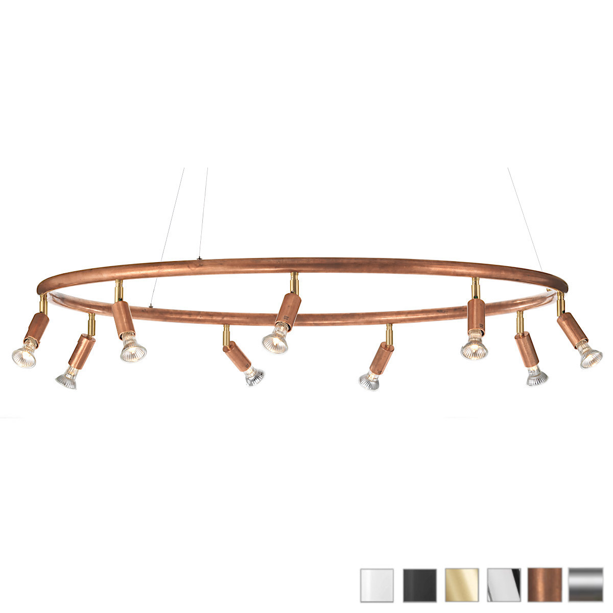 Ring-Deckenleuchte STAR, z. B. aus Kupfer , Ø 100 cm Ring-Deckenleuchte STAR, z. B. aus Kupfer , Ø 100 cm