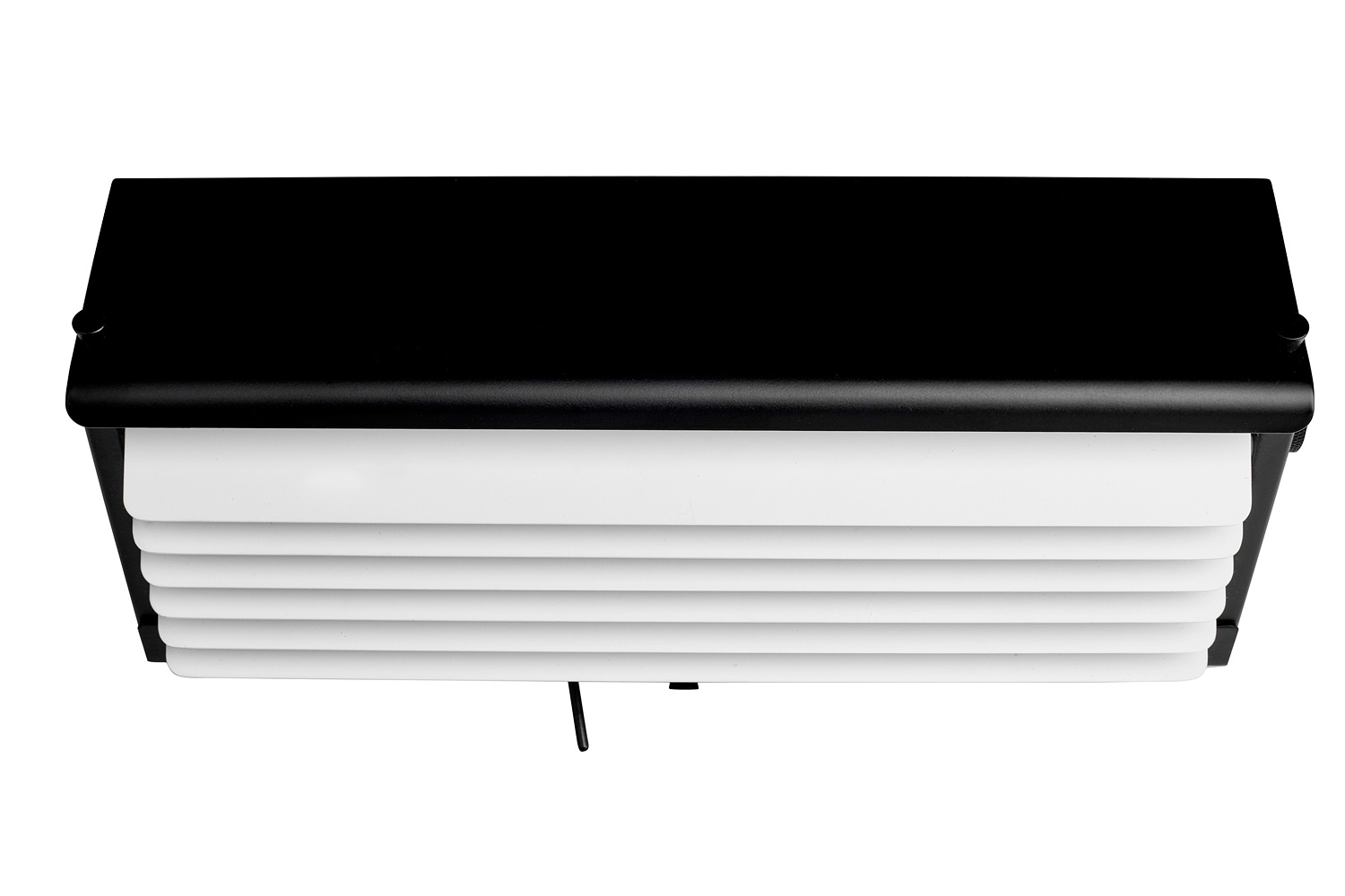 BINY BOX 3 Up-Down-Wandleuchte mit Lamellen, schwarz/weiß: Ansicht von vorne (schwarz-weißes Modell)