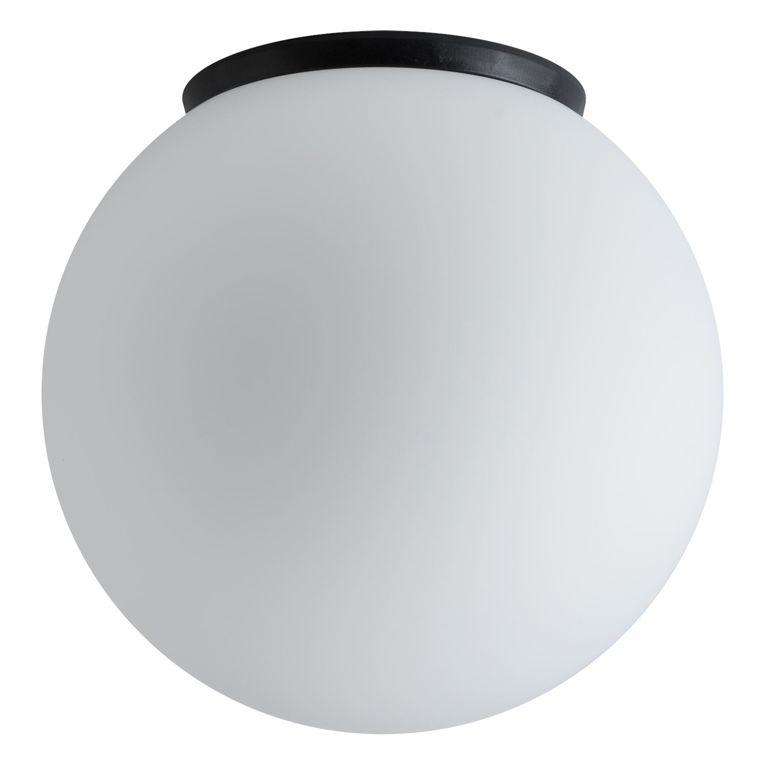 Schlichte LED-Deckenleuchte mit Kugel-Opalglas SPHERA, IP65, Ø 20–40 cm: Ø 25 cm, schwarz