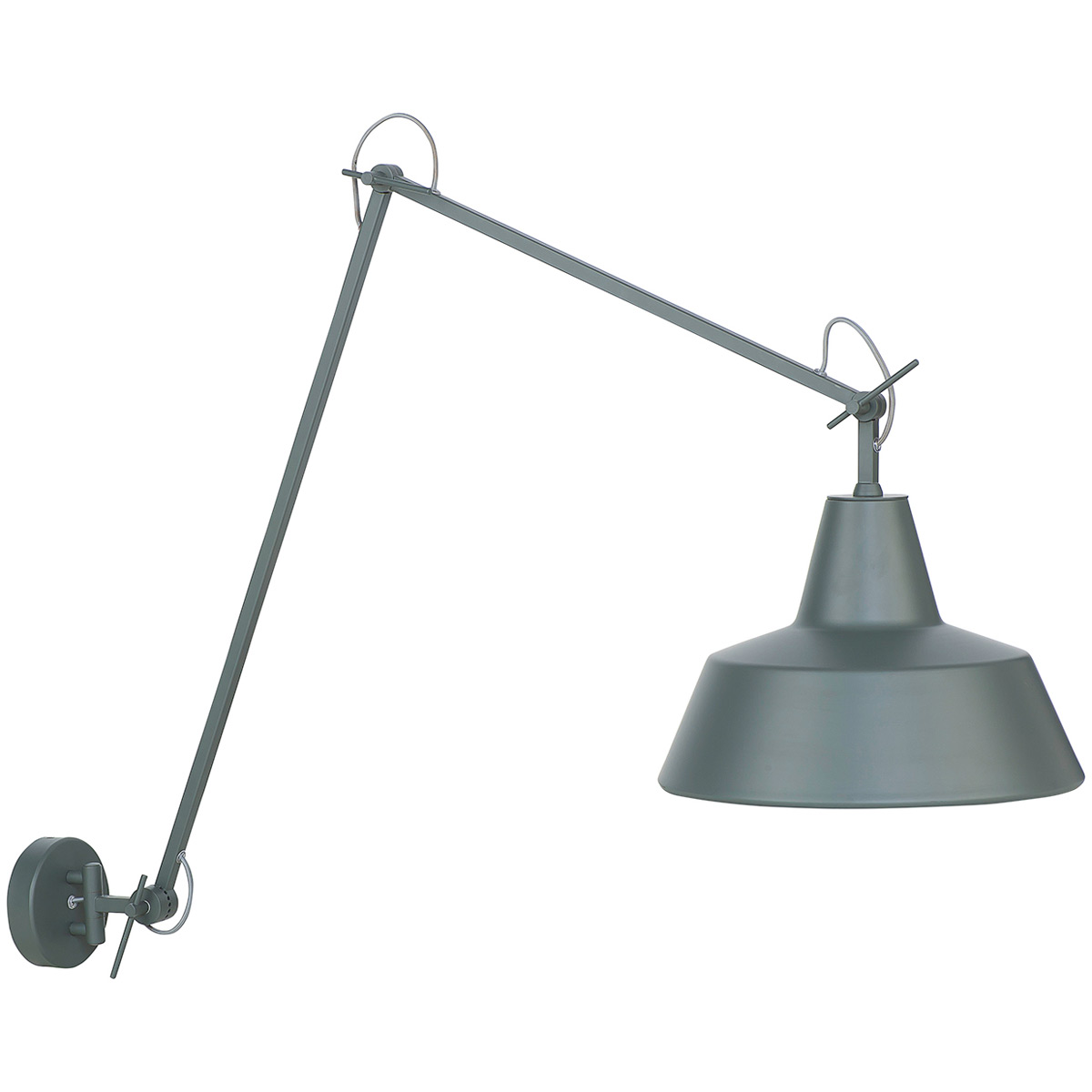 Grau-grüne Ausführung der Loft-style Gelenkwandlampe