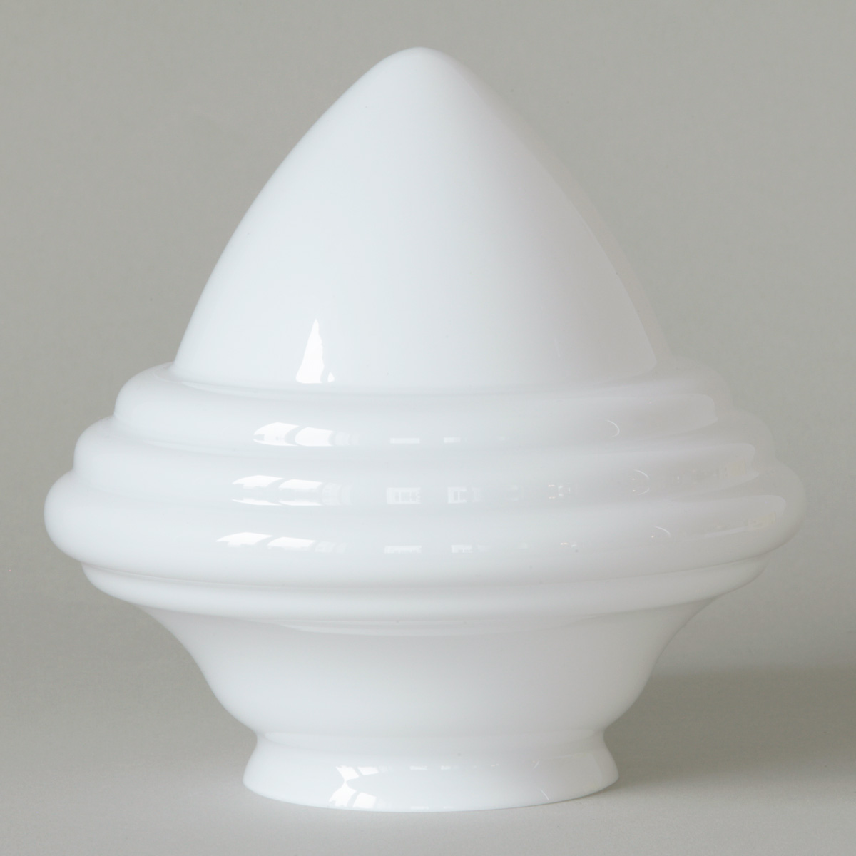 Kleine Deckenlampe mit spitzem Art déco-Opalglas Ø 16 cm: Art déco-Glas