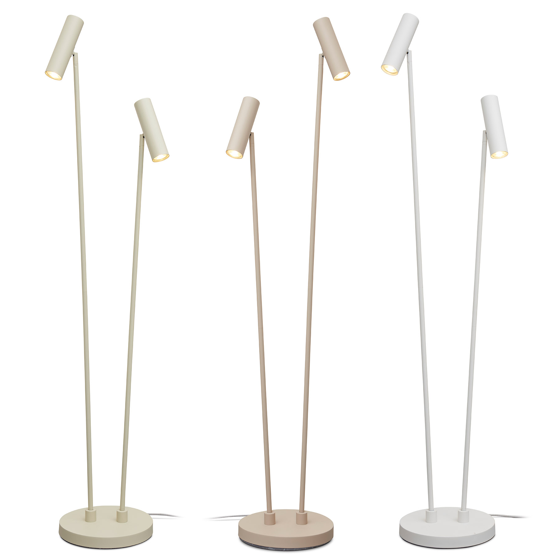 Elegante zweiflammige Lese-Stehleuchte, drei Farben Elegante zweiflammige Lese-Stehleuchte, drei Farben