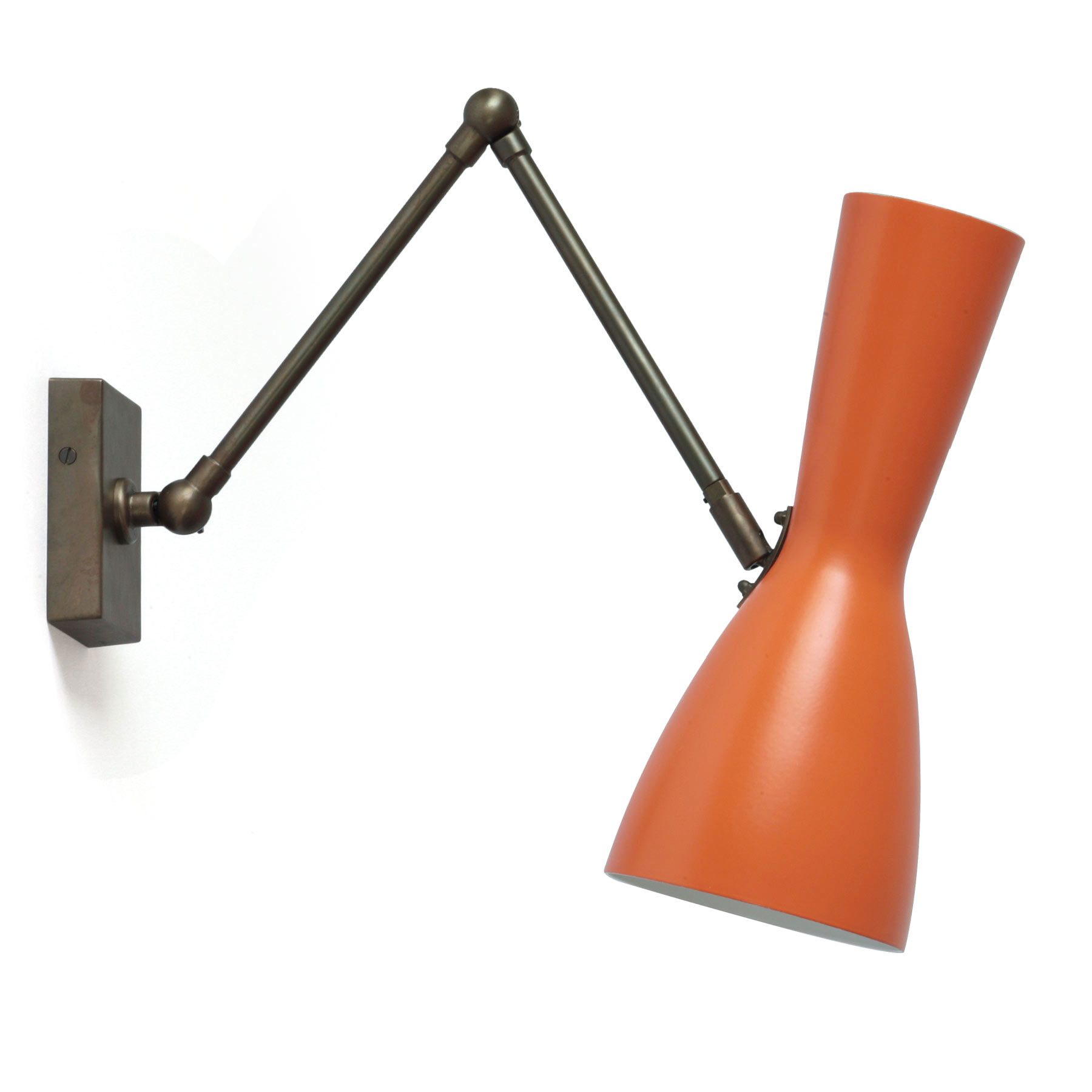 Italienische Mid Century-Wandleuchte mit Messing-Gelenkarm