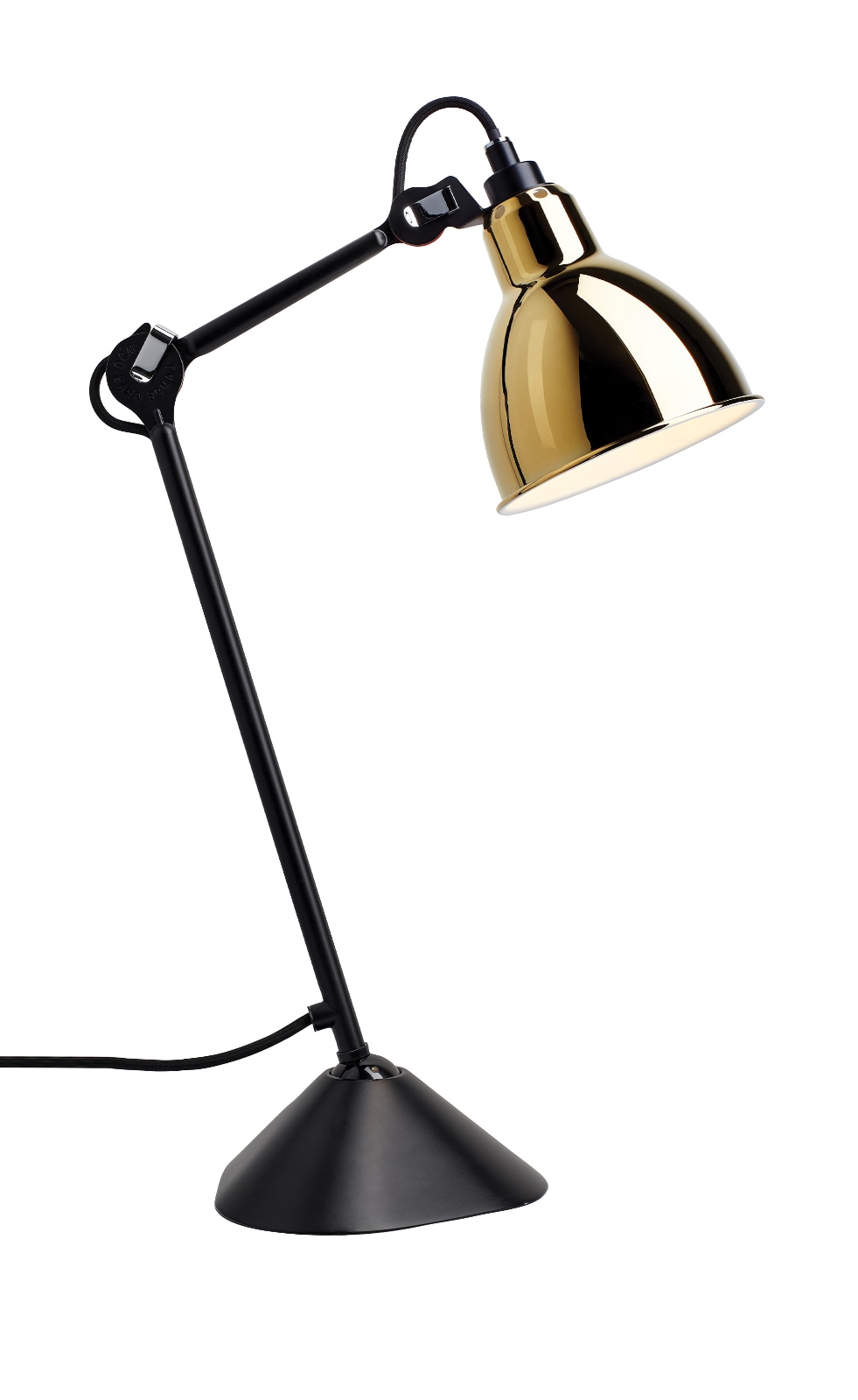 LAMPE GRAS N° 205 Einstellbare Tischleuchte: Mit goldenem Schirm