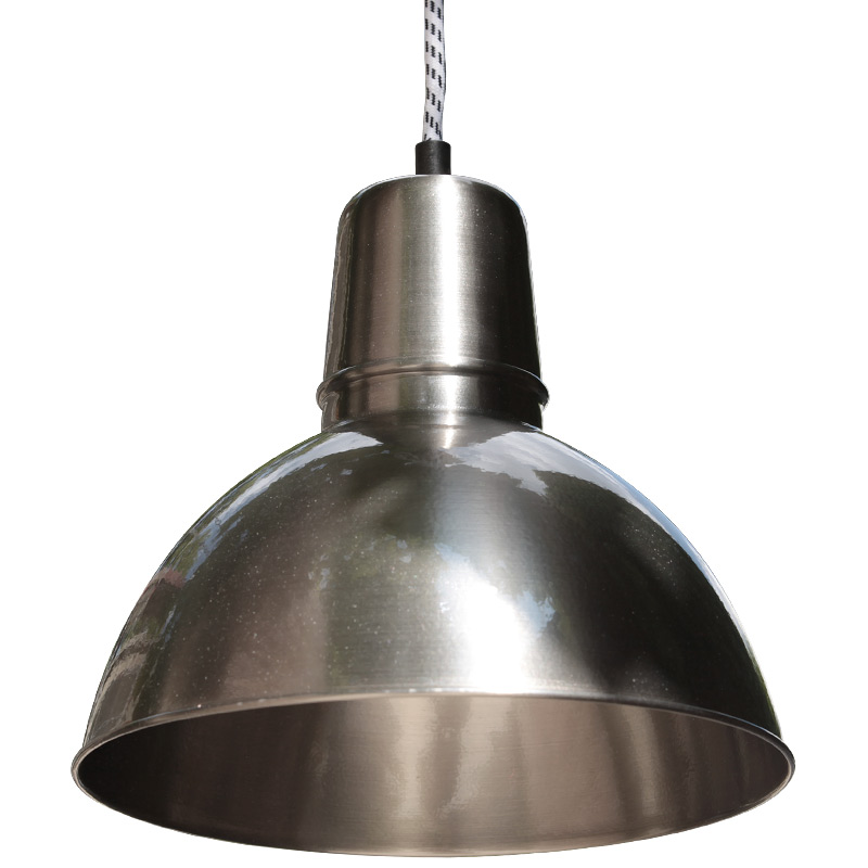 Bild 7: Kleinere Ausführung: Hängeleuchte mit 300 mm-Blechschirm, Oberfläche Stahlblech glanzlackiert KÖLN Fabrik-Hängeleuchte mit Halbkugel-Blechschirm: Kleinere Ausführung: Hängeleuchte mit 300 mm-Blechschirm, Oberfläche Stahlblech glanzlackiert