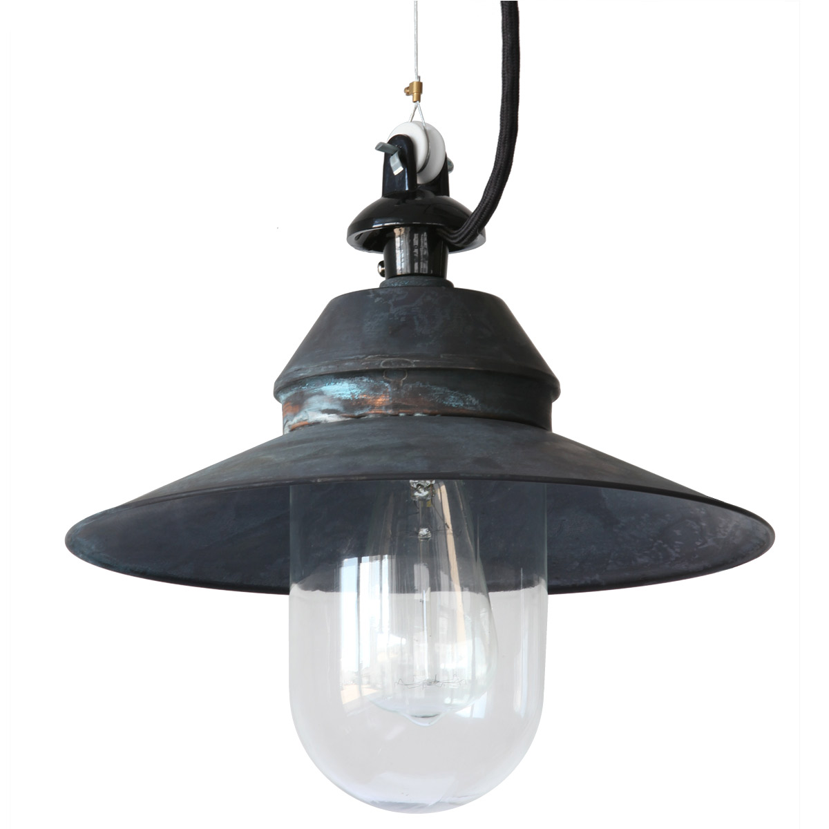 BREMEN Kupfer-Hängeleuchte mit Zylinderglas BREMEN Kupfer-Hängeleuchte mit Zylinderglas