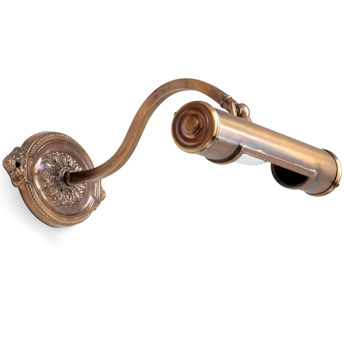 Historische Bilderleuchte aus Messing, 27 cm Historische Bilderleuchte aus Messing, 27 cm