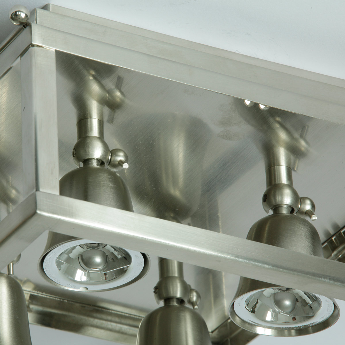 Bild 2: Nickel satiniert, Foto ohne Glas VITRINE FLEUR Große verglaste Strahler-Deckenleuchte 35 cm: Nickel satiniert, Foto ohne Glas