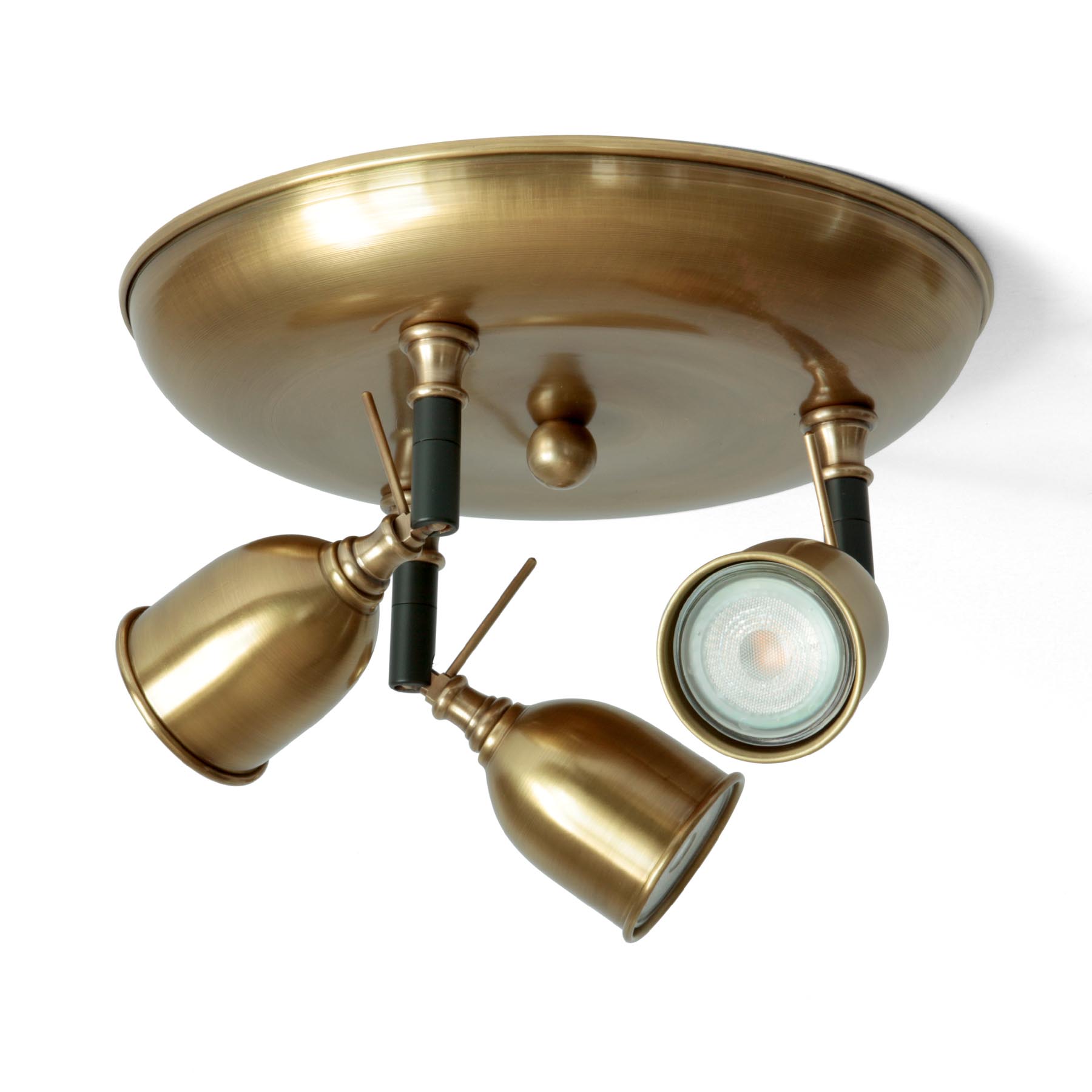 Searchlight Deckenleuchte Antik Messing – GU10, Dimmbar, Vintage-Stil, Bronze, 30x16,5 Cm